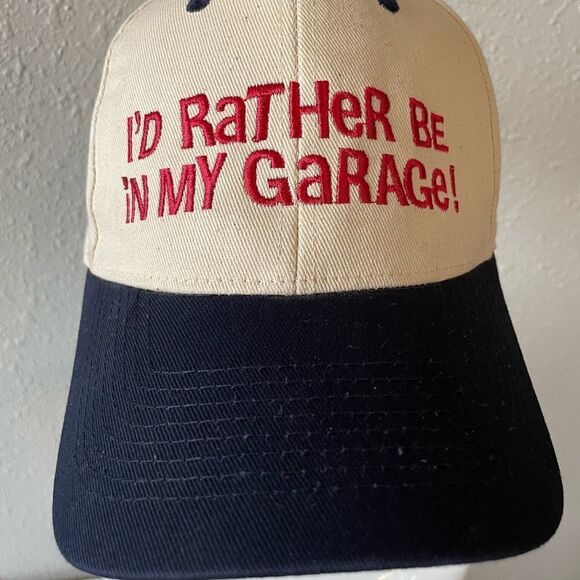 I’d Rather Be In My Garage Baseball Cap EUC - Picture 2 of 7